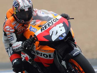 Dani Pedrosa, durante un entrenamiento ayer en Le Mans.