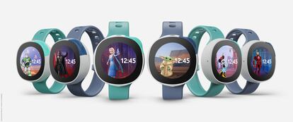 El reloj inteligente Vodafone 'Neo' con las diferentes opciones de personajes Disney.