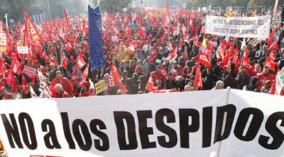 Manifestación en Madrid contra la reforma laboral.