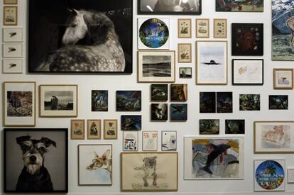 Varias obras de la muestra Animalista,que se puede ver en La Casa Encendida. 