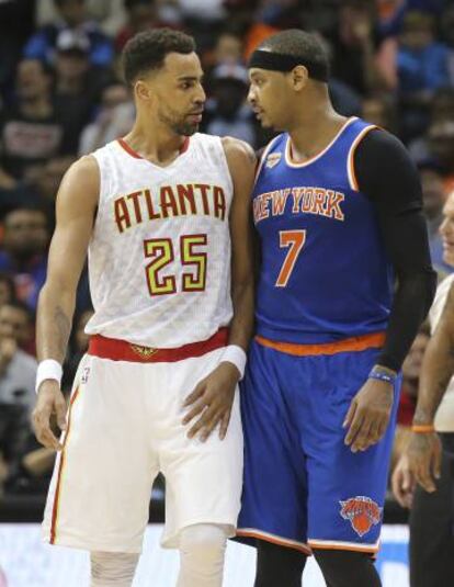 Sefolosha y Anthony, tras el incidente por el que fue expulsado.