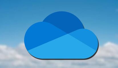 Logo OneDrive con fondo nubes