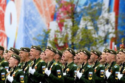 El servicio militar ruso desfila en el Día de la Victoria, el 9 de mayo de 2017.