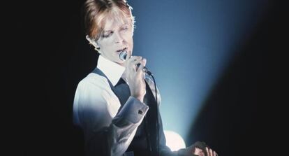 David Bowie, durante un concierto.