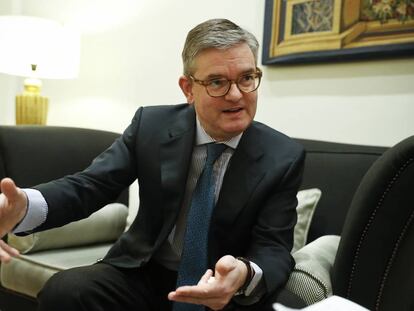 El comisario europeo de Seguridad, Julian King, el 21 de febrero en Madrid.