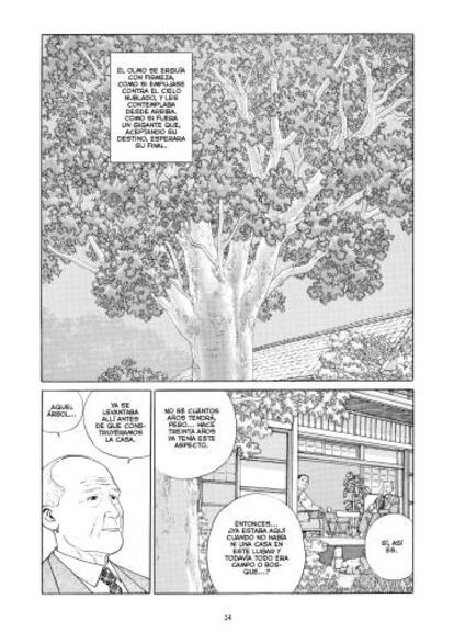 Página de 'El olmo del Cáucaso' (Ponent Mon), de Jiro Taniguchi.