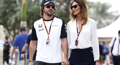 Fernando Alonso y Lara Álvarez, cuando eran pareja.