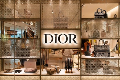 The showcase of a Dior store, in Paris.