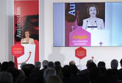 Luisa Fernanda Rudi, durante su intervención en Bilbao.