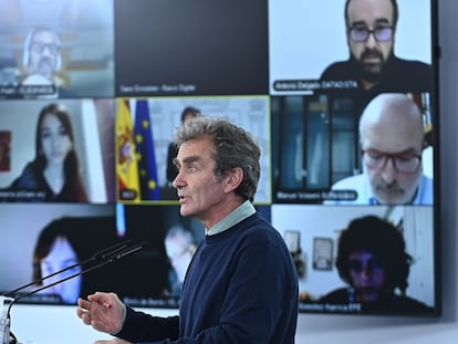 El director del Centro de Alertas y Emergencias Sanitarias, Fernando Simón, durante su comparecencia el martes.