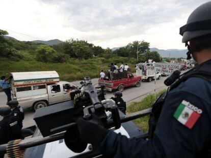 Un polic&iacute;a mexicano en Iguala (Guerrero). 