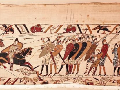 El tapiz de Bayeux, del siglo XI.