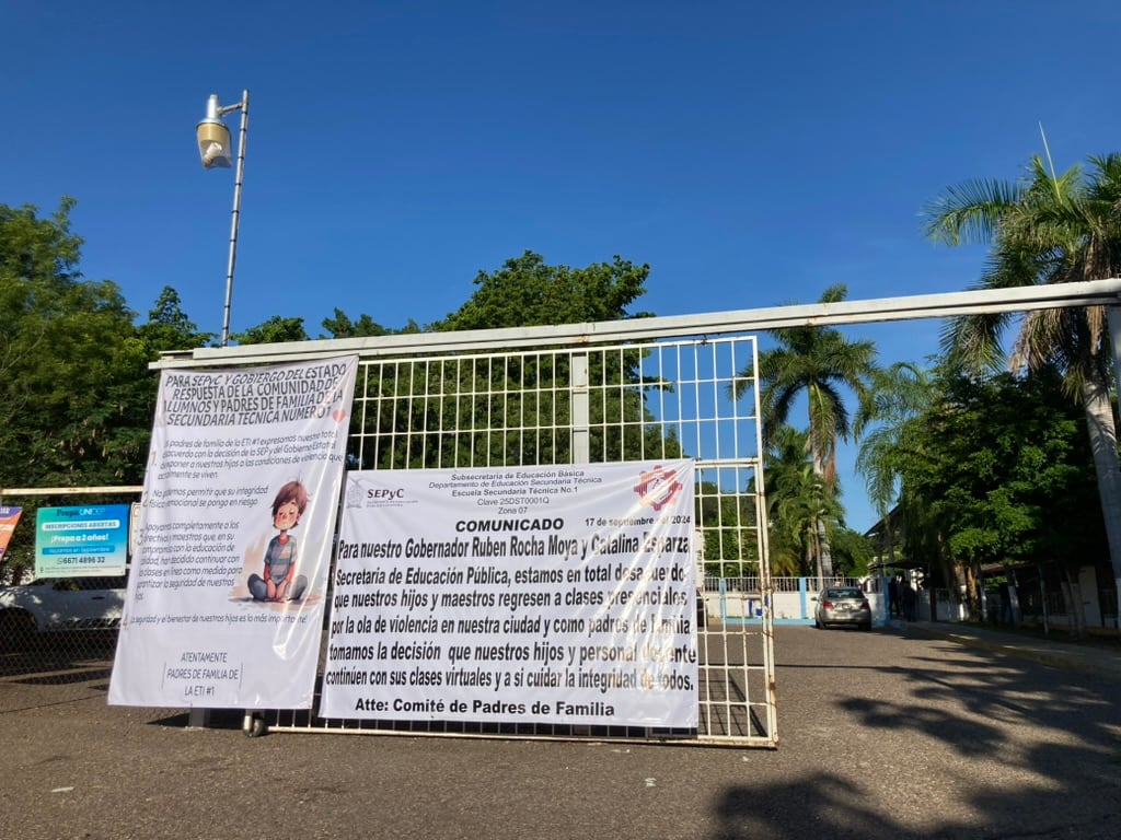 Comunicado de una escuela ante la violencia en Culiacán, en julio de 2025.