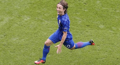 Modric celebra su gol ante Turquía.