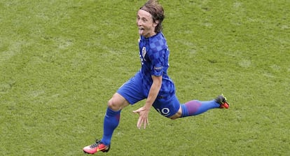 Modric celebra su gol ante Turqu&iacute;a.