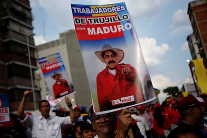 Seguidores de Nicolás Maduro durante la marcha del Día del Trabajo, el 1 de mayo del 2024.