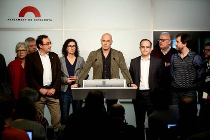 Raül Romeva, en la seva intervenció aquest dimarts al matí.