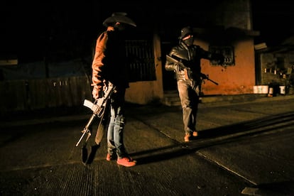 Community Guards in San Juan Nuevo, Michoacán, on January 17, 2018.