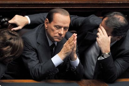 Silvio Berlusconi en el Parlamento italiano.