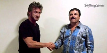 El actor Sean Penn junto a 'El Chapo' Guzmán.