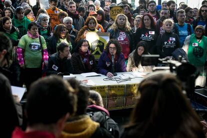 Roda de premsa aquesta setmana de la plataforma Prou Desnonaments Oberts.