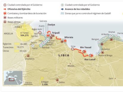 Contraataque de las tropas leales a Gadafi