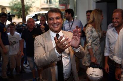 Joan Laporta, en la sede de su candidatura para las elecciones del Barça.