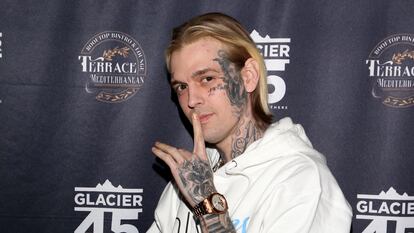 El cantante Aaron Carter en el Hustler Club de Larry Flynt, el 12 de febrero de 2022 en Las Vegas.