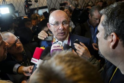 El presidente de la Asociación Holandesa de Fútbol, Michael van Praag, el pasado jueves en Zúrich, tras una reunión de la UEFA previa al congreso de la FIFA.