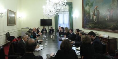 Participantes de la mesa de debate sobre propiedad intelectual.