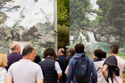 Vista de los Jardines de Ereaga en Getxo, donde se exhibe ‘Parque Natural’ de José Ramón Ais.