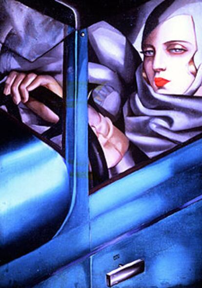 <i>Autorretrato en el Bugatti verde,</i> de 1925, de Tamara de Lempicka.