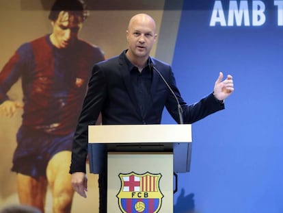 Jordi Cruyff, en el acto en honor a Johan un a&ntilde;o despu&eacute;s de su muerte.