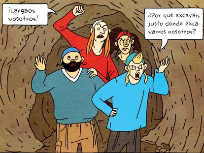 Dos viñetas de 'Túneles', de Rutu Modan, editado por Salamandra Graphic.