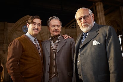 Javier Cámara, Santiago Segura y Arturo Ripstein, durante el rodaje.