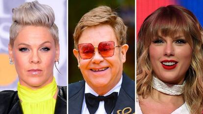 Pink, Elton John y Taylor Swift.