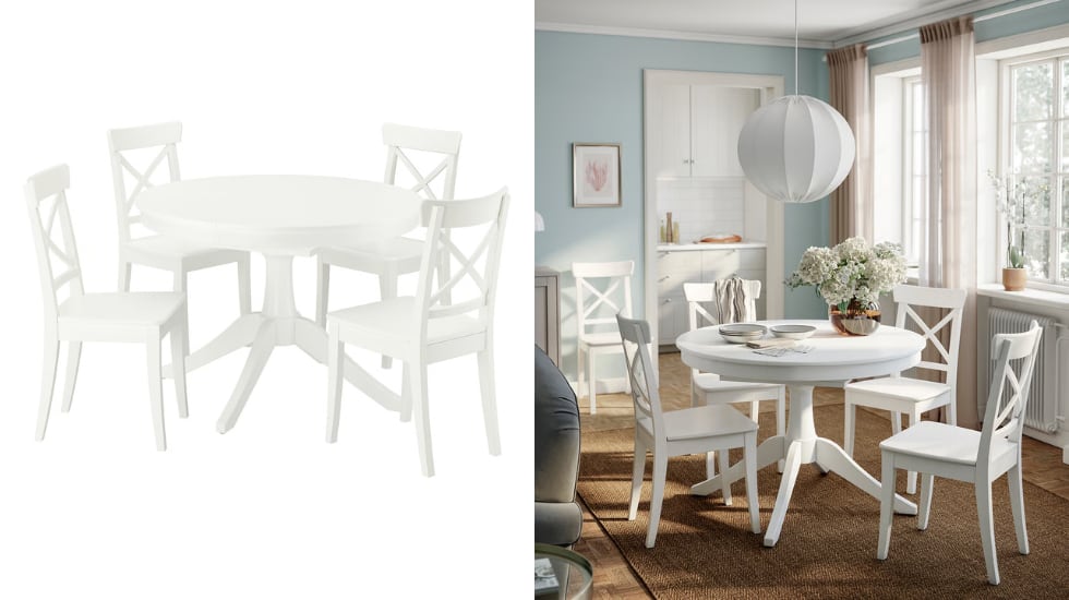 Conjunto de una mesa y cuatro sillas ROSENTORP.
