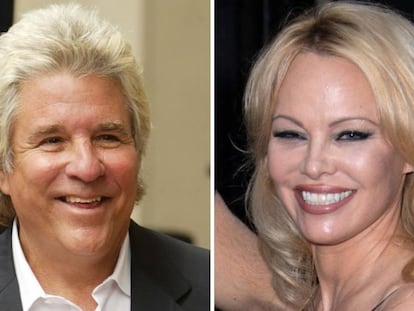 Jon Peters y Pamela Anderson.