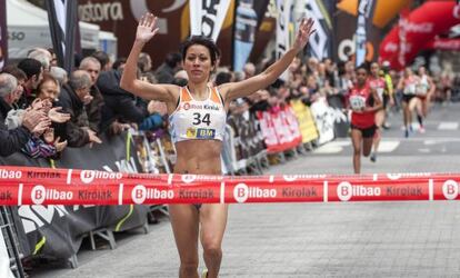 Isabel Macías, subcampeona de Europa de 1.500m en pista cubierta, ganadora de la prueba de Bilbao.