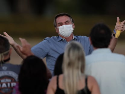 Brazilian President Jair Bolsonaro in July, when he was infected with the coronavirus.