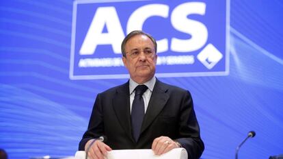 Florentino Pérez, en una junta de accionistas de ACS.