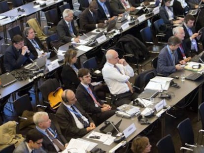 Delegados durante as sessões do IPCC, em Copenhague neste fim de semana.