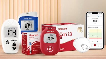 medidor de glucosa sinocare y otros productos superventas para analizar los niveles de azúcar en sangre.