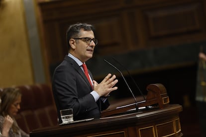El ministro de Justicia, Félix Bolaños, este jueves en el Congreso.