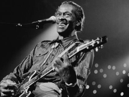 Chuck Berry, em 1995, durante um festival de jazz na Holanda.