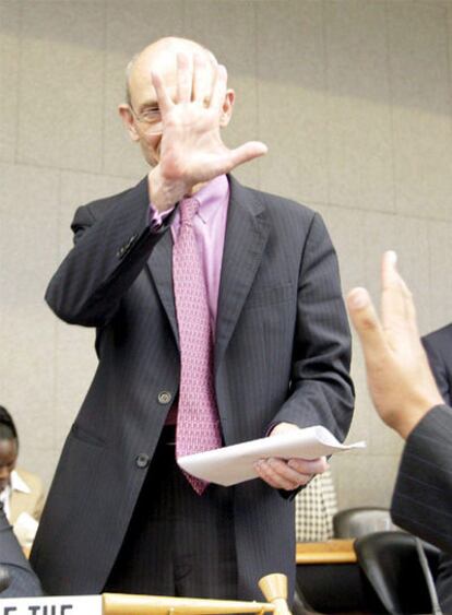 El director de la OMC, Pascal Lamy, en una de las reuniones.