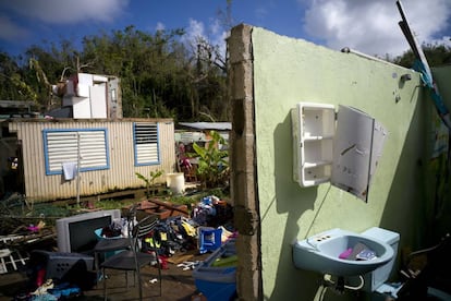 Una casa destruida en Puerto Rico tras el paso del hurac&aacute;n Mar&iacute;a.