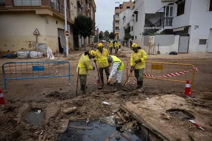 Labores de rehabilitación de la avenida Blasco Ibáñez, el pasado 25 de noviembre.