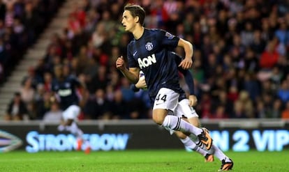 Januzaj celebra uno de los goles al Sunderland.