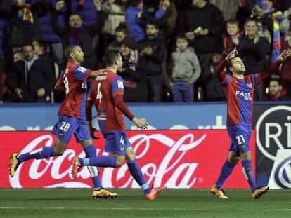 Rossi celebra el segundo gol del Levante.